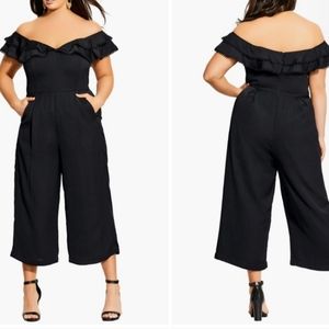 CITY CHIC RENATA Trendy Plus Size Renata Jumpsuit In Black size S/16